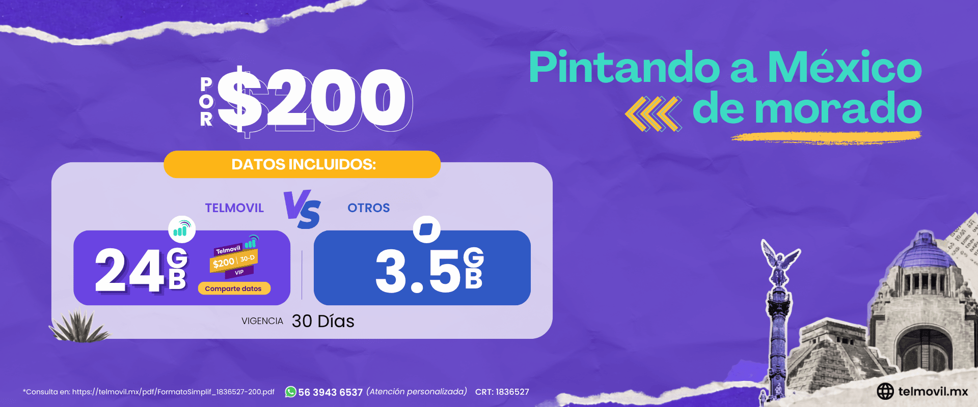 Paga menos Telcel por Mas